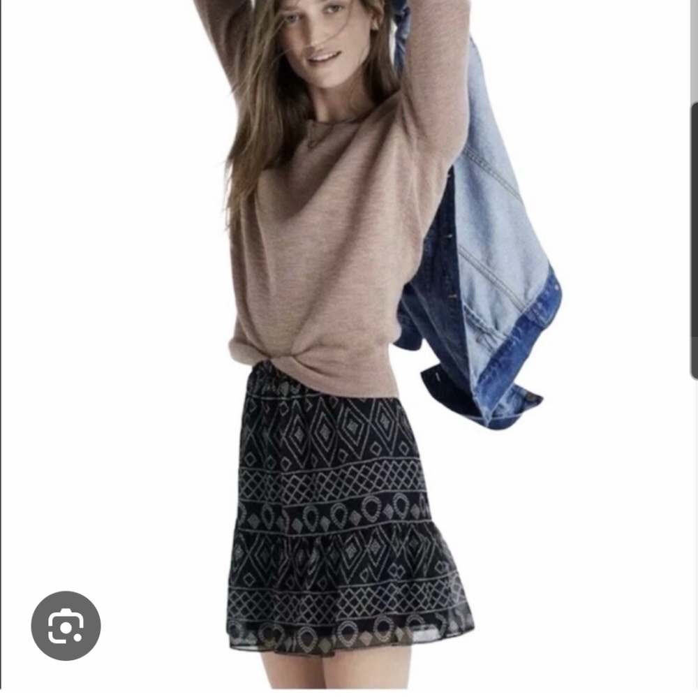 Madewell Caravan Mini Skirt Black And White